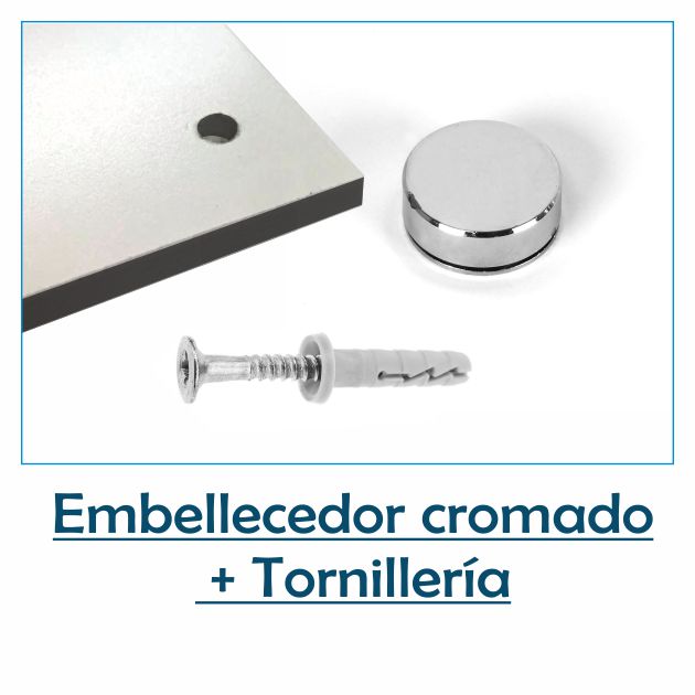 Embellecedor cromado y tornillería