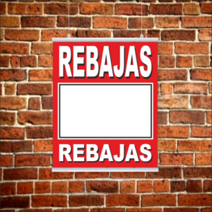 rebajas cartel colgante para personalizar